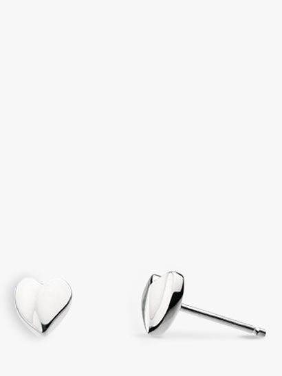 Kit Heath Mini Sweet Heart Sterling Silver Earrings, Silver