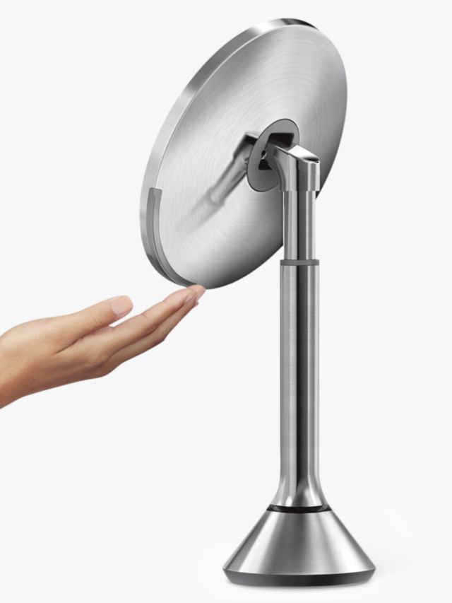 simplehuman Sensor Freestanding Mirror with Touch Control Brightness, Chrome