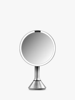 simplehuman Sensor Freestanding Mirror with Touch Control Brightness, Chrome