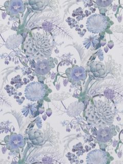 Osborne & Little 50th Anniversary Carlotta Wallpaper, Lavender / Celadon W7215-01