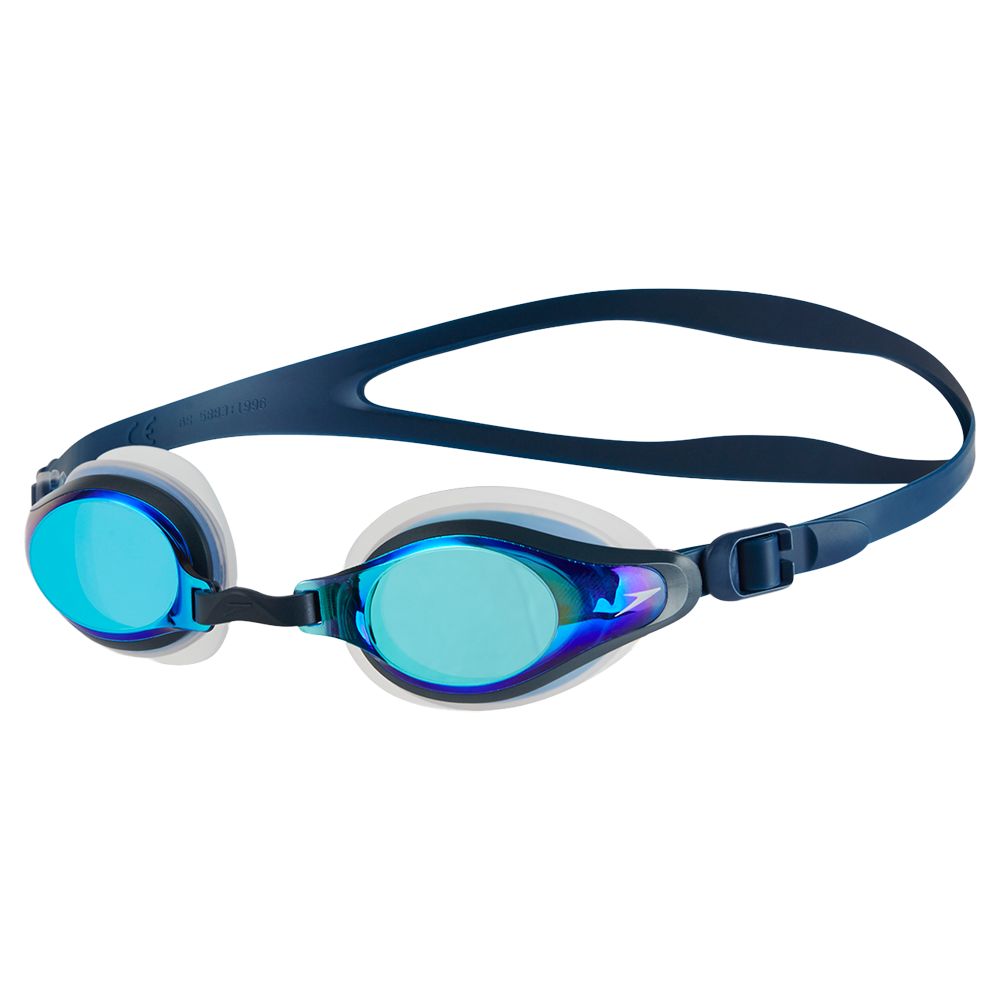 Speedo Mariner Supreme Mirror Goggles, Clear/Navy/Blue Mirror