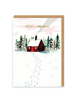 Ohh Deer Log Cabin Merry Christmas Card