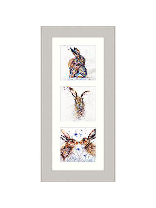 Lisa Jayne Holmes - Triptych Hares Framed Print, 57 x 27cm
