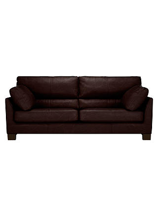 John Lewis & Partners Ikon High Back Grand 4 Seater Leather Sofa, Dark Leg
