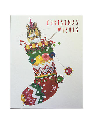 Susan O'Hanlon Hamster In Stocking Christmas Card