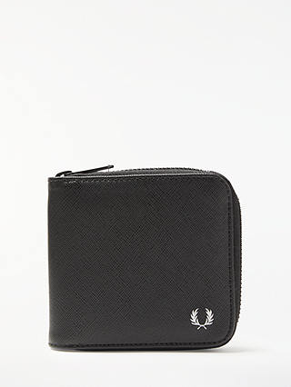 Fred Perry Saffiano Zip Around Wallet, Black