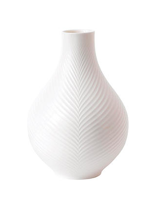 Wedgwood White Folia Bulb Vase, H23cm