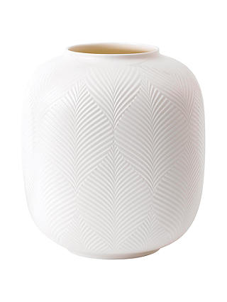 Wedgwood White Folia Round Vase, 21cm