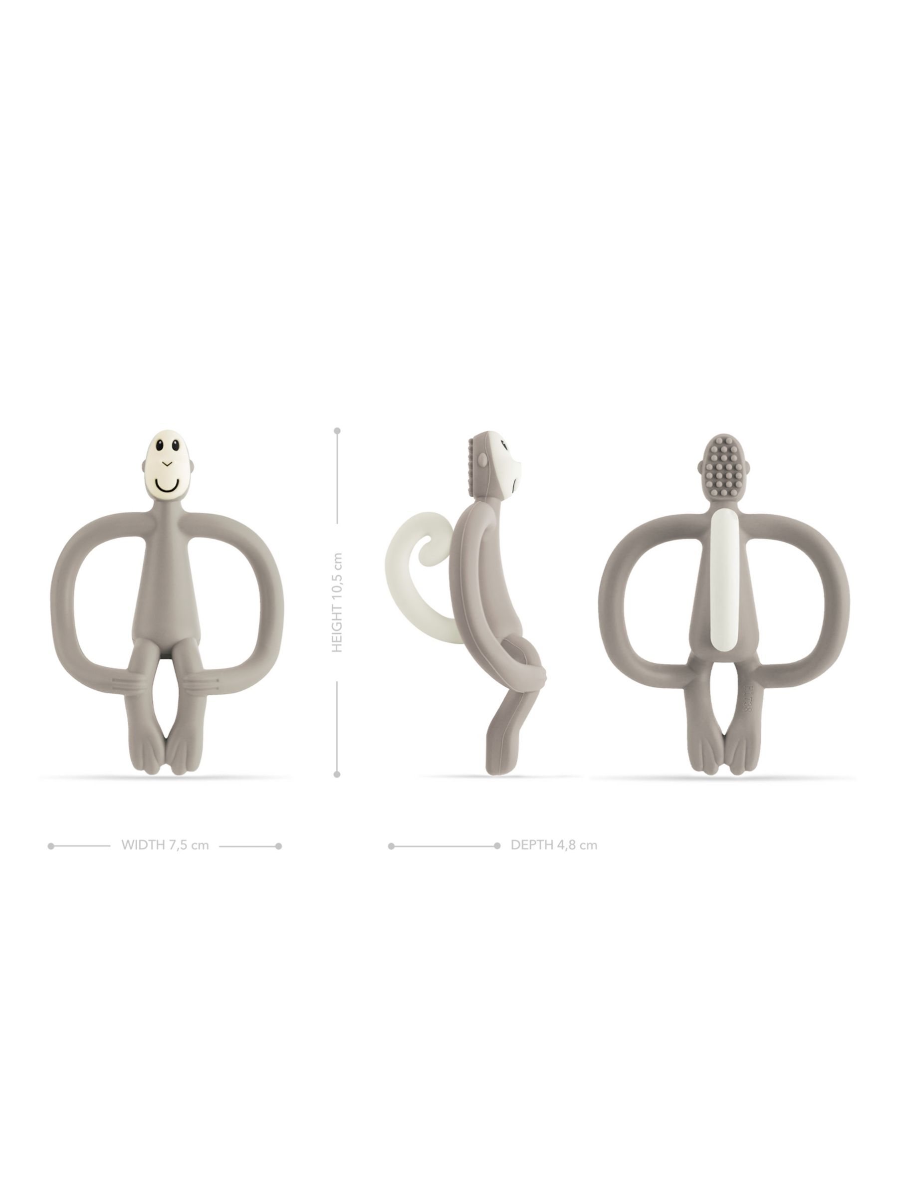 Matchstick Monkey Teether Grey