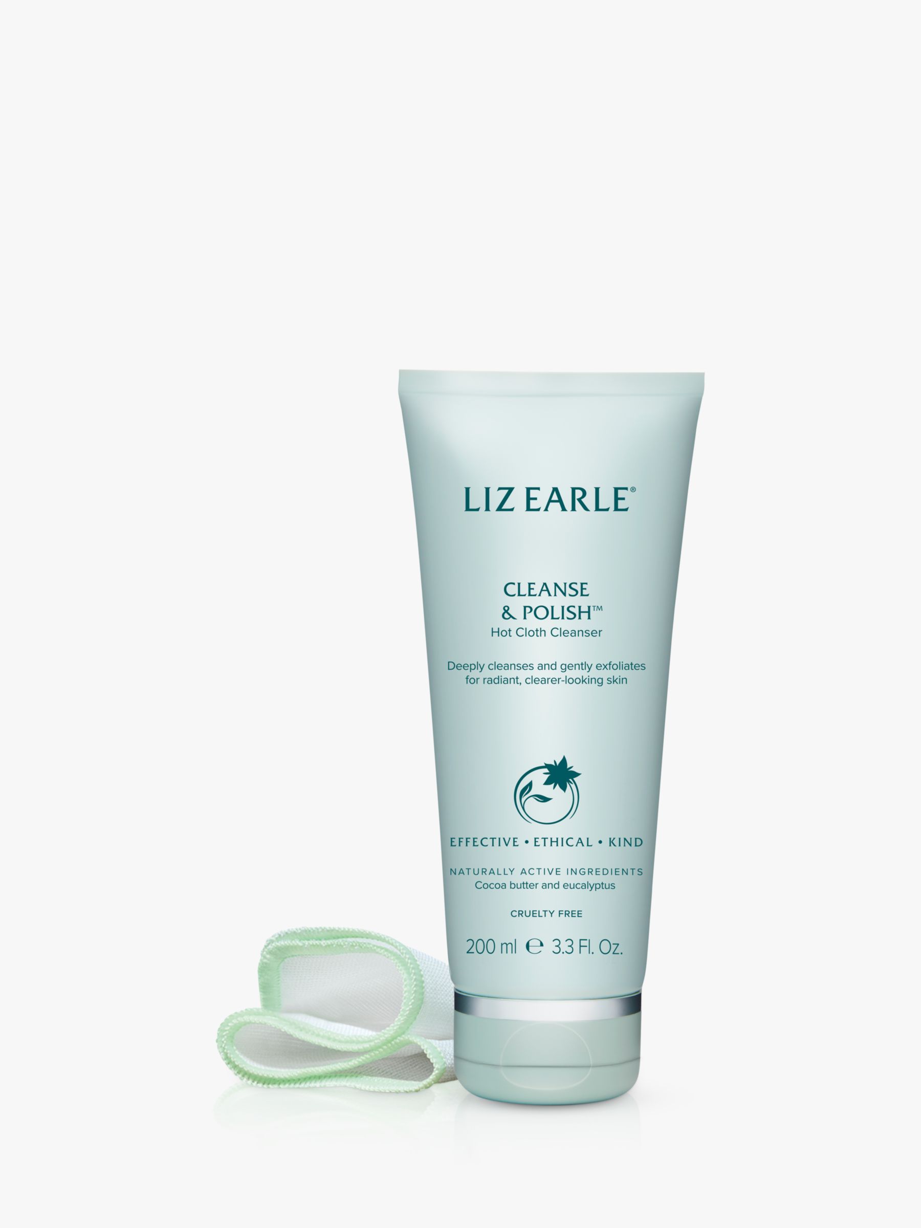Liz Earle Cleanse & Polish™ Hot Cloth Cleanser, 200ml with 2 Cotton Cloths 2