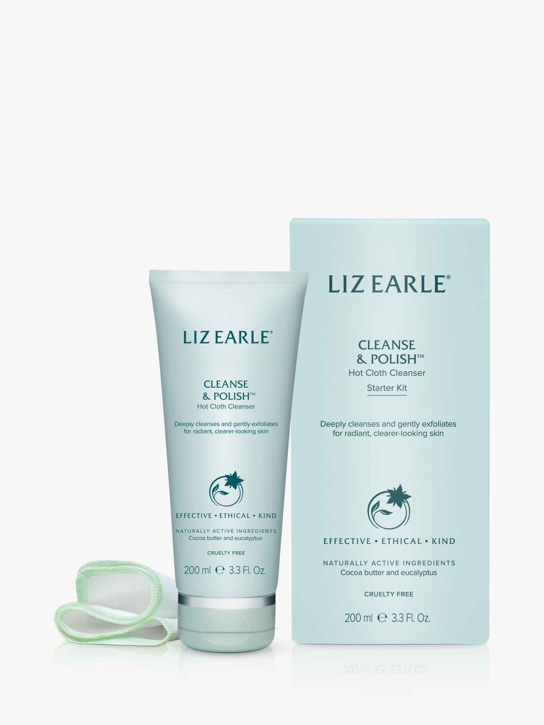 Liz Earle Cleanse And Polish™ Hot Cloth Cleanser 200ml With 2 Cotton Cloths At John Lewis And Partners