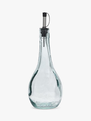 John Lewis & Partners Italian Recycled Glass Oil Pourer, Clear, 500ml