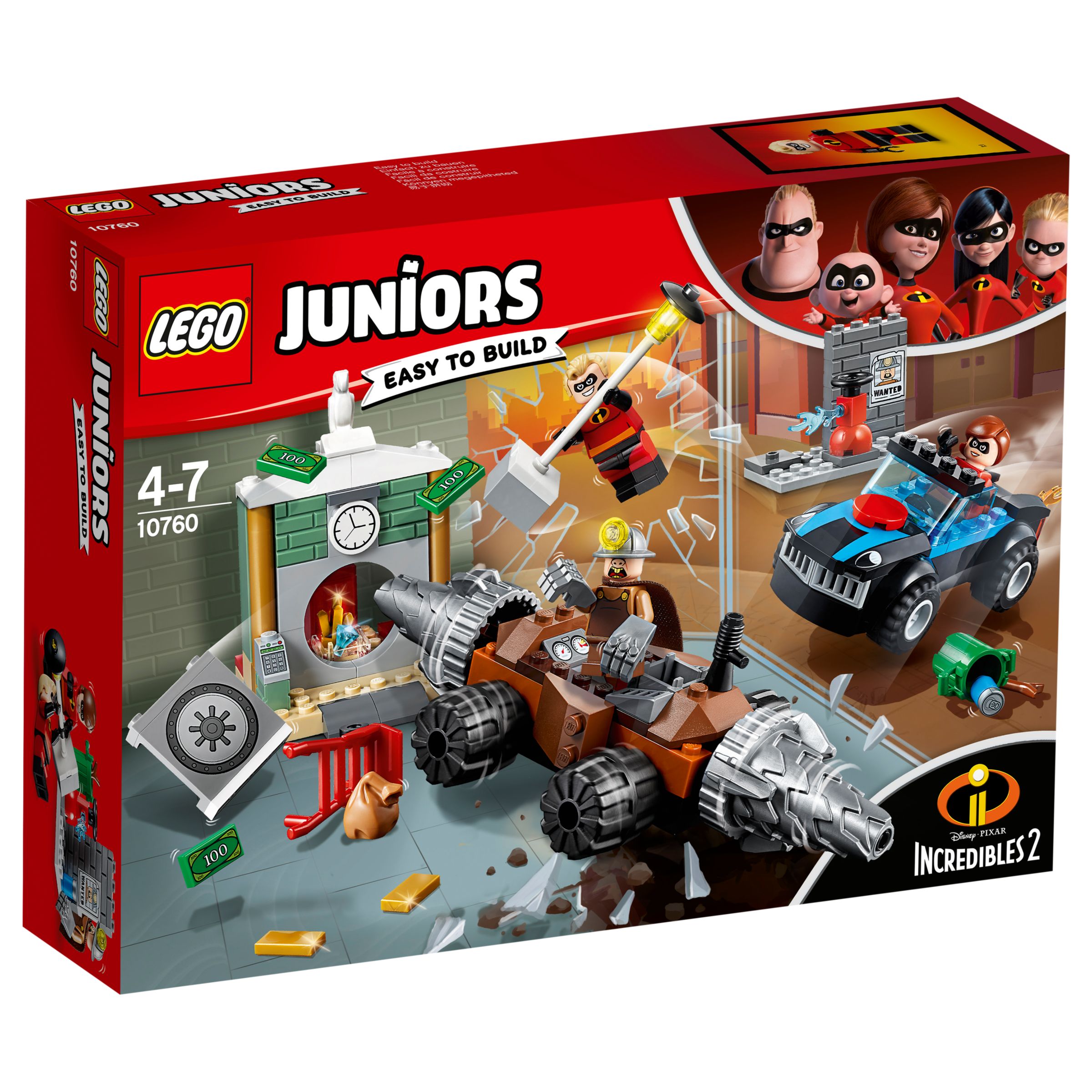 lego juniors incredibles 2 10760 underminer bank heist