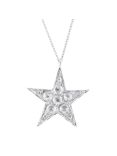 London Road 9ct Gold Portobello Starry Night Diamond Star Pendant, White Gold