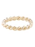 London Road 9ct Gold Stacking Rope Ring, N, Yellow Gold