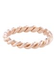 London Road 9ct Gold Stacking Rope Ring, N, Rose Gold