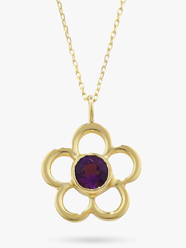 Buy E.W Adams 9ct Gold Birthstone Blossom Pendant Necklace Online at johnlewis.com