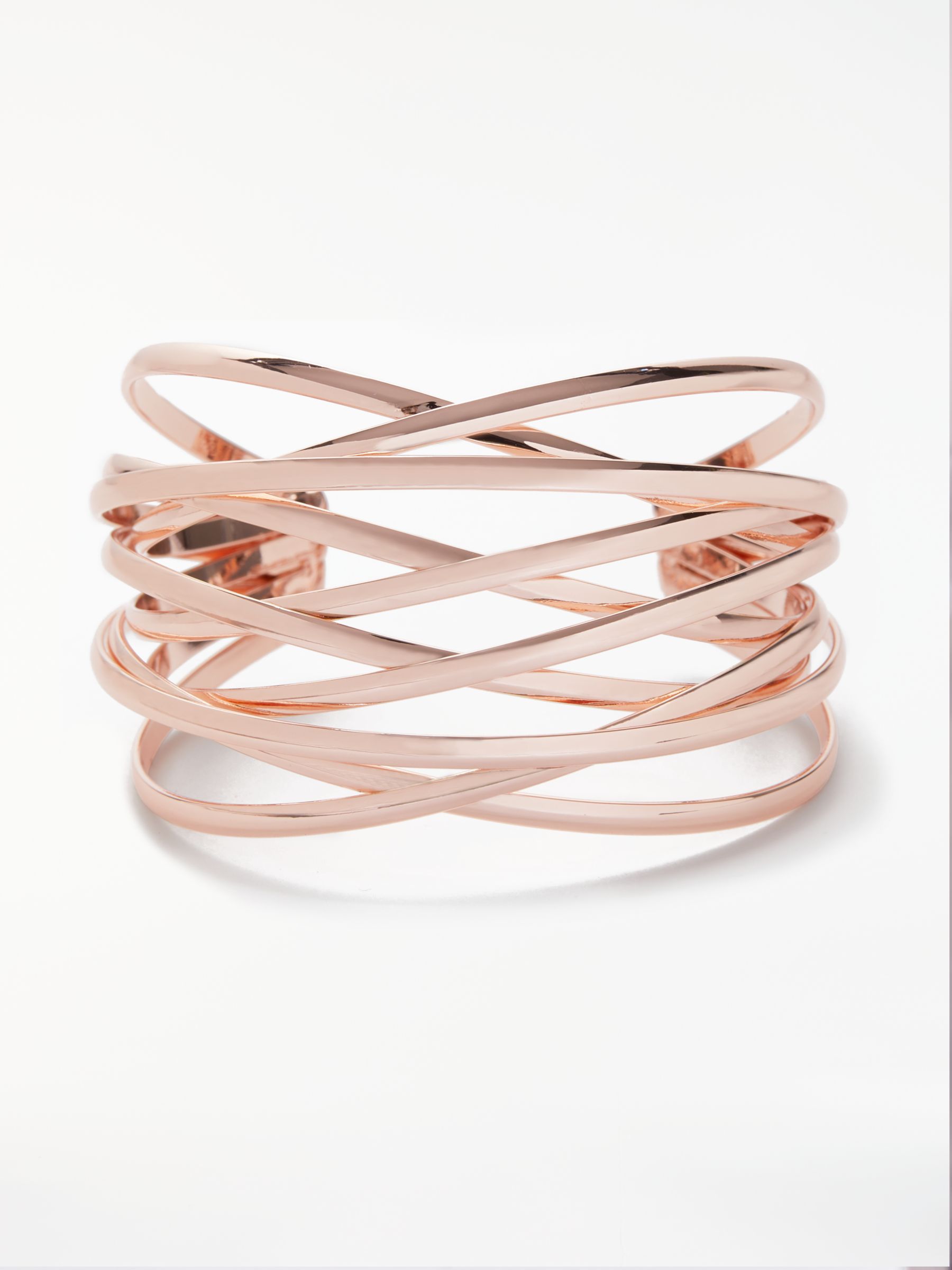 John Lewis & Partners Rose Wire Cuff, Rose Gold
