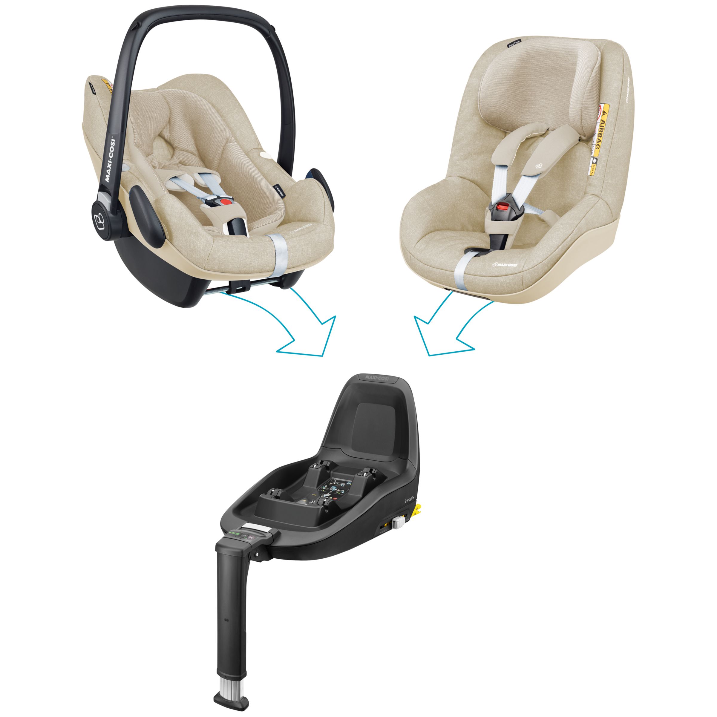 Maxi-Cosi Pebble Plus i-Size Group 0+ Baby Car Seat, Nomad Sand at John ...
