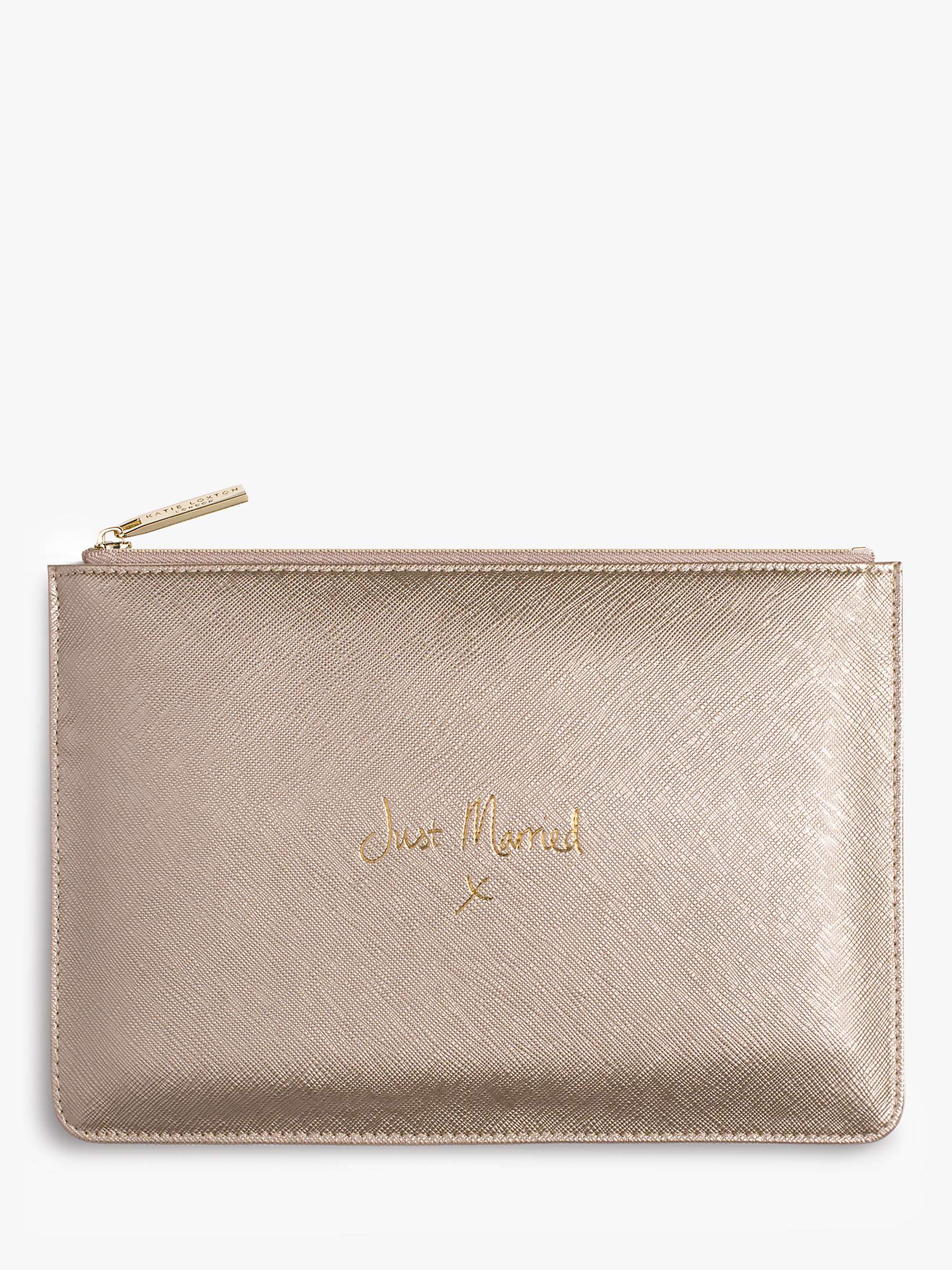 Buy Katie Loxton 'Just Married' Perfect Pouch, Metallic Online at johnlewis.com
