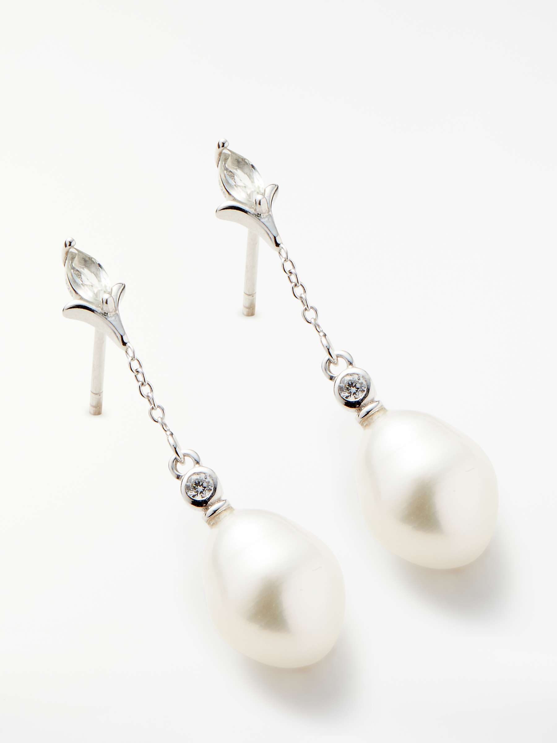 Buy Lido Pearl Drop Amethyst Earrings, Silver/White Online at johnlewis.com
