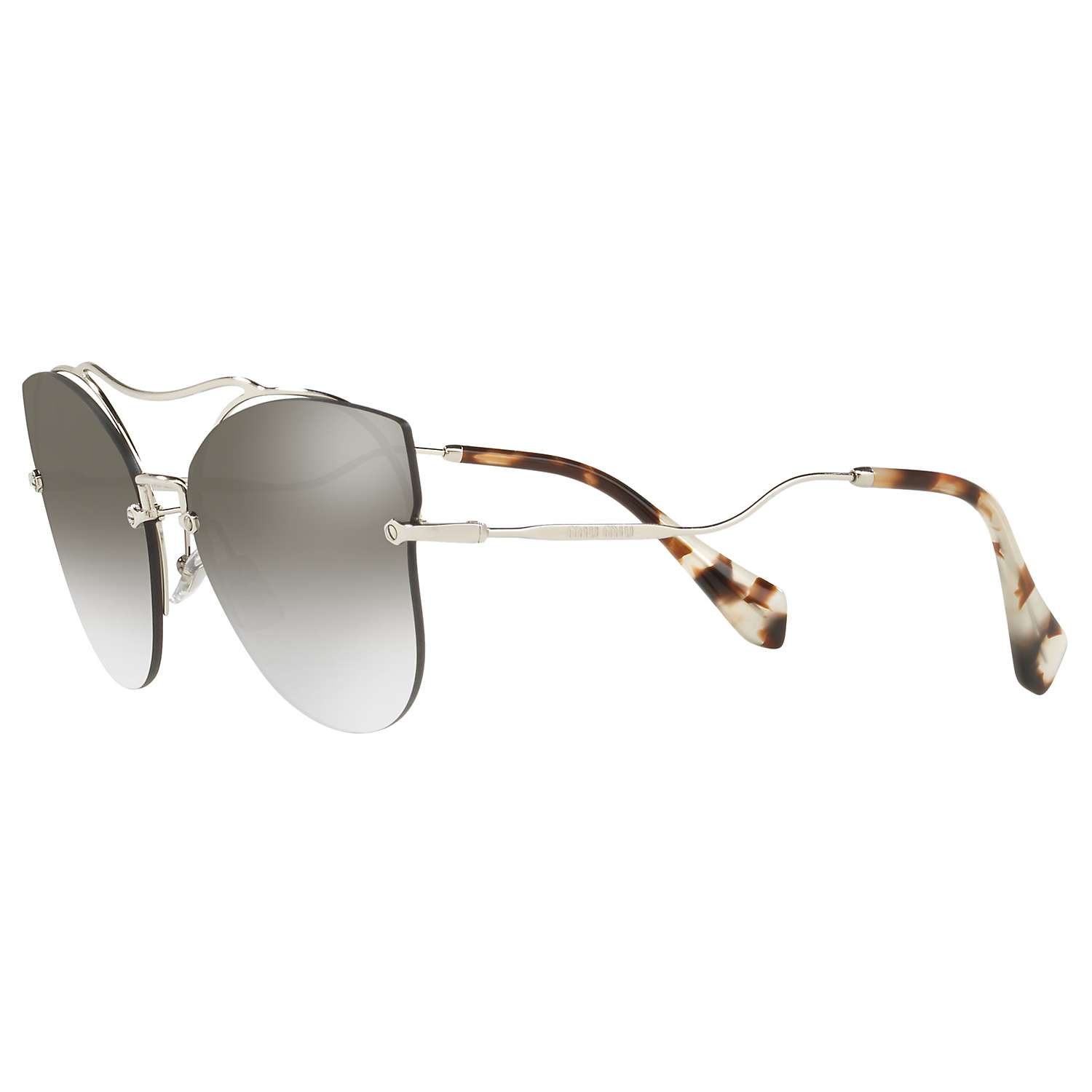 Buy Miu Miu MU 52SS Cat's Eye Sunglasses, Silver/Mirror Silver Online at johnlewis.com