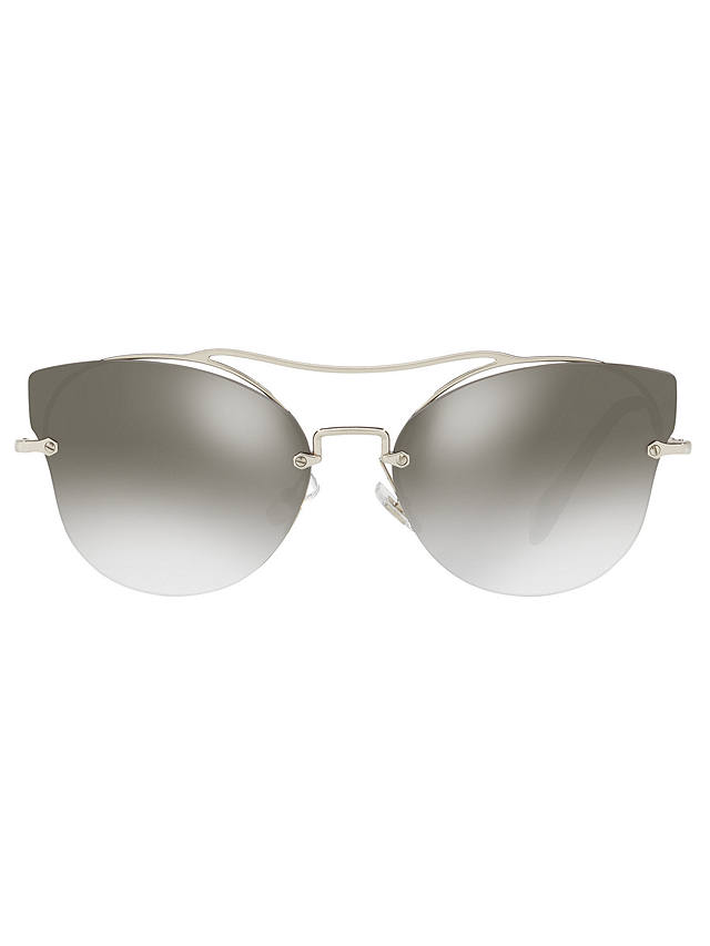 Miu Miu MU 52SS Cat's Eye Sunglasses, Silver/Mirror Silver