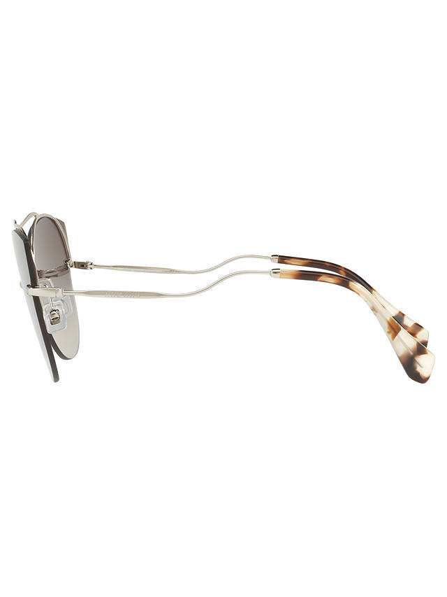 Miu Miu MU 52SS Cat's Eye Sunglasses, Silver/Mirror Silver