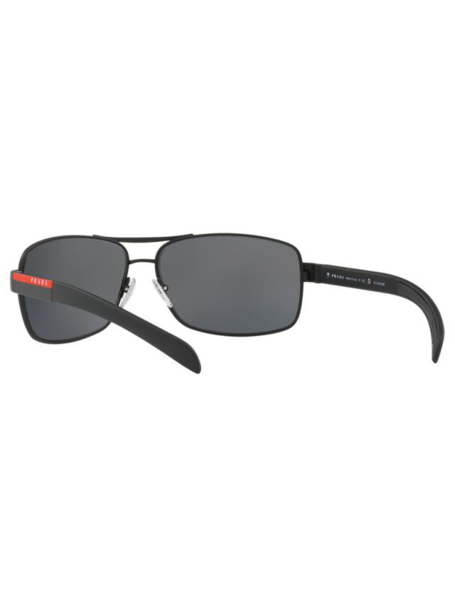 Prada Linea Rossa PS 54IS Polarised Rectangular Sunglasses Black Grey