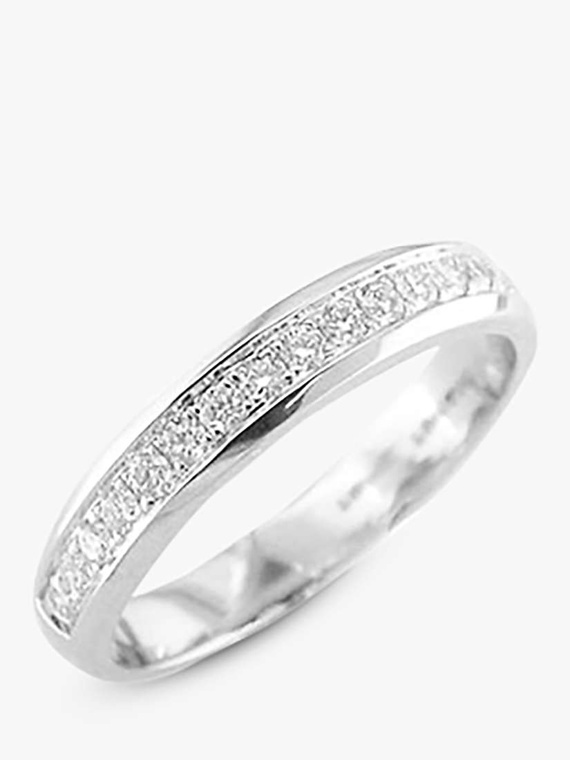 Buy E.W Adams 18ct White Gold 4mm Half Diamond Eternity Ring, 0.30ct Online at johnlewis.com