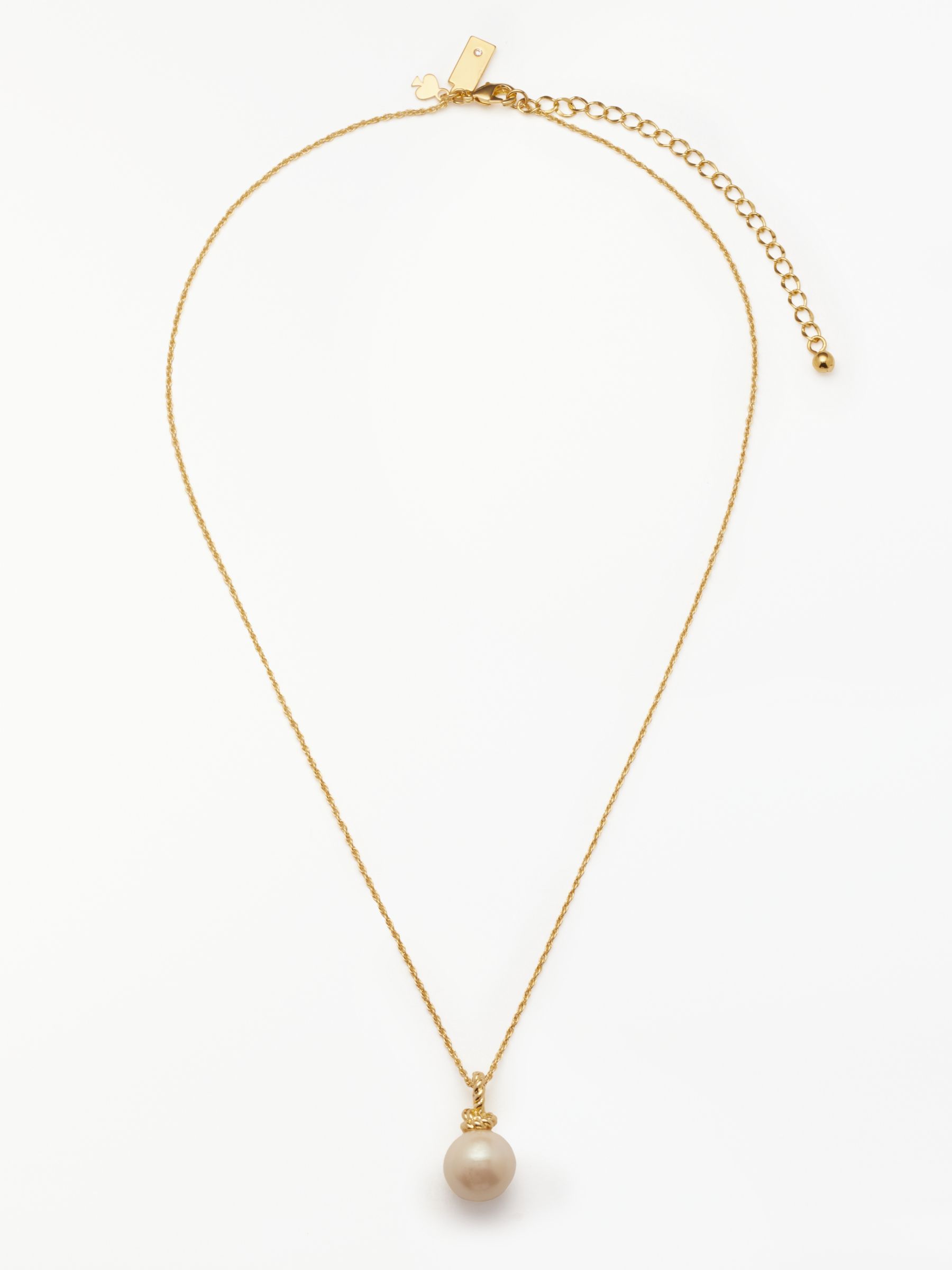kate spade new york Mini Faux Pearl Drop Pendant Necklace, Gold