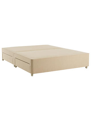 John Lewis & Partners Natural Collection 4 Drawer Canvas Covered Sprung Divan Storage Bed, FSC-Certified (Spruce, Fiberboard, Plywood), Small Double