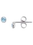 London Road 9ct White Gold Raindrop Stud Earrings, Aquamarine