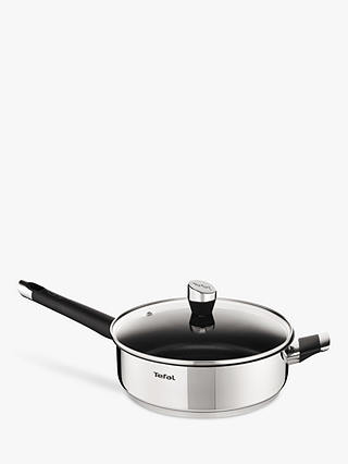 Tefal Emotion Stainless Steel Non-Stick Saute Pan with Lid, Dia.26cm