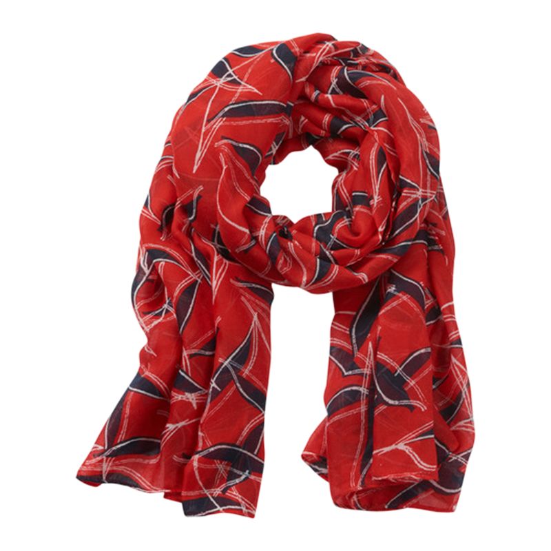 Betty Barclay Graphic Long Scarf, Red/Blue
