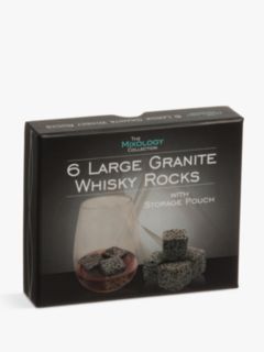 Mixology Granite Whisky Stones with Pouch, Grey, Set of 6