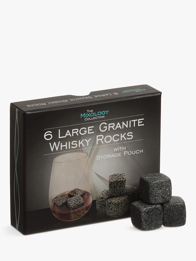 Mixology Granite Whisky Stones with Pouch, Grey, Set of 6