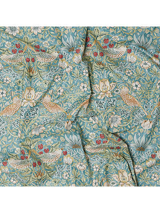Morris & Co. Strawberry Thief Print Fabric, Aqua
