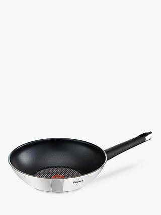 Tefal Emotion Stainless Steel Non-Stick Stir Frying Pan, 28cm