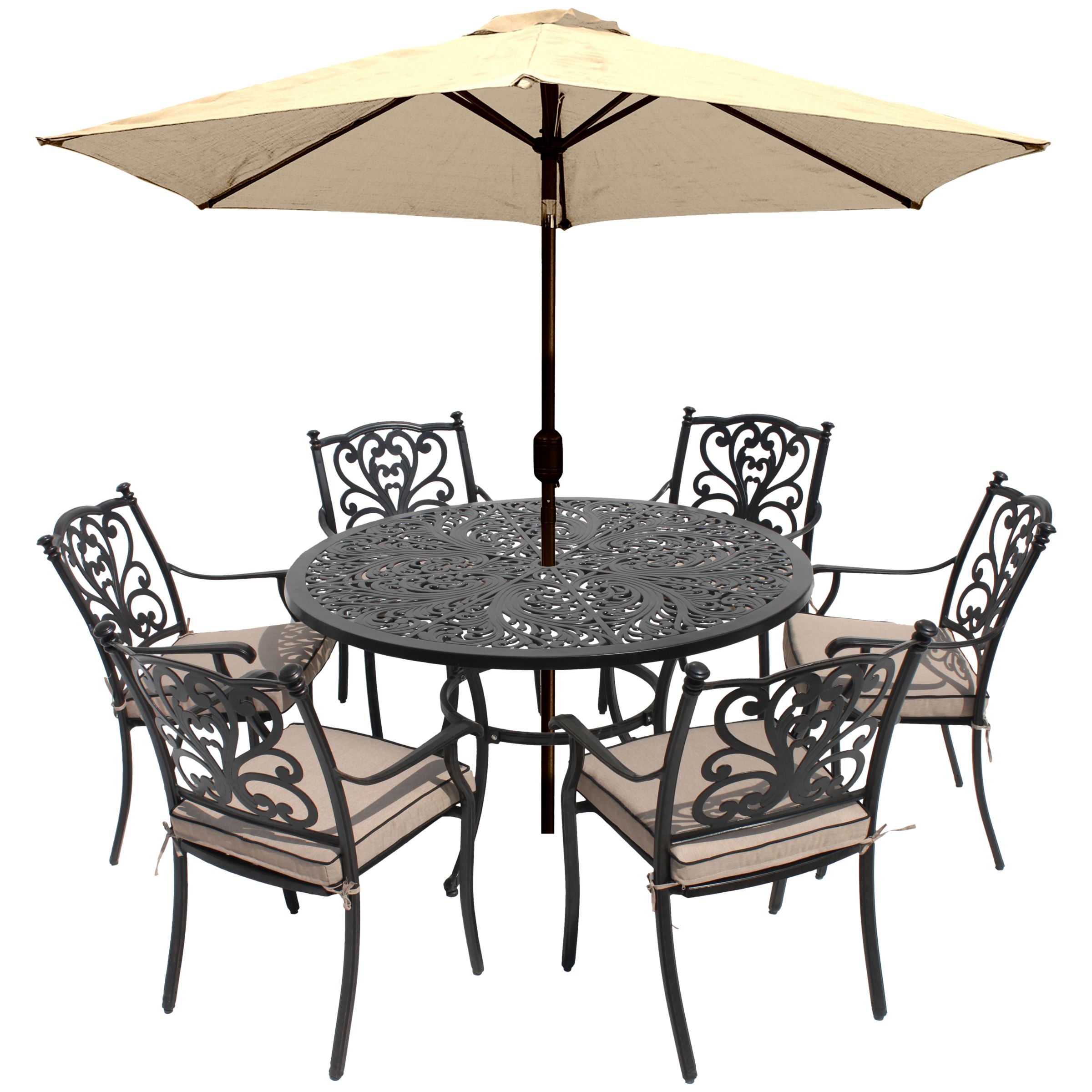 LG Outdoor Devon 6 Seater Garden Dining Table and Chairs ...
