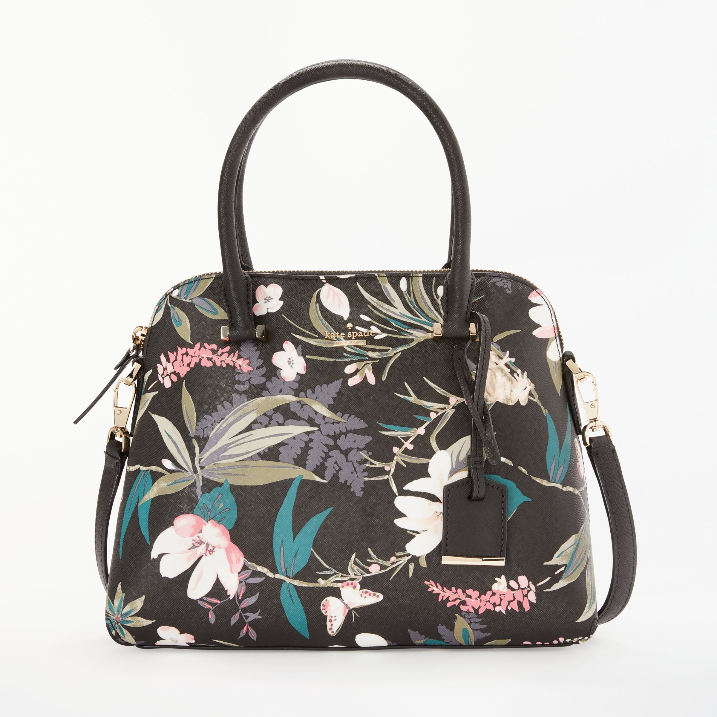 kate spade black floral purse