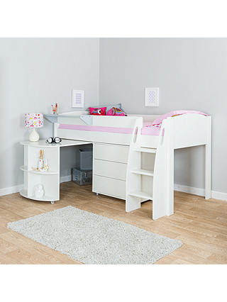 Stompa Uno S Plus Mid-Sleeper with Pull-Out Desk and 3 Drawer Chest