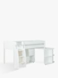 Stompa Uno S Plus Mid-Sleeper with White Headboard, Pull-Out Desk and 2 Door Cube Unit, White