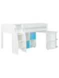 Stompa Uno S Plus Mid-Sleeper with White Headboard, Pull-Out Desk and 2 Door Cube Unit