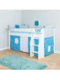 Stompa Uno S Plus Mid-Sleeper Bed with Grey Headboard and Star Print Tent