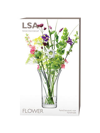 LSA International Flower Flared Vase, 26cm, Clear