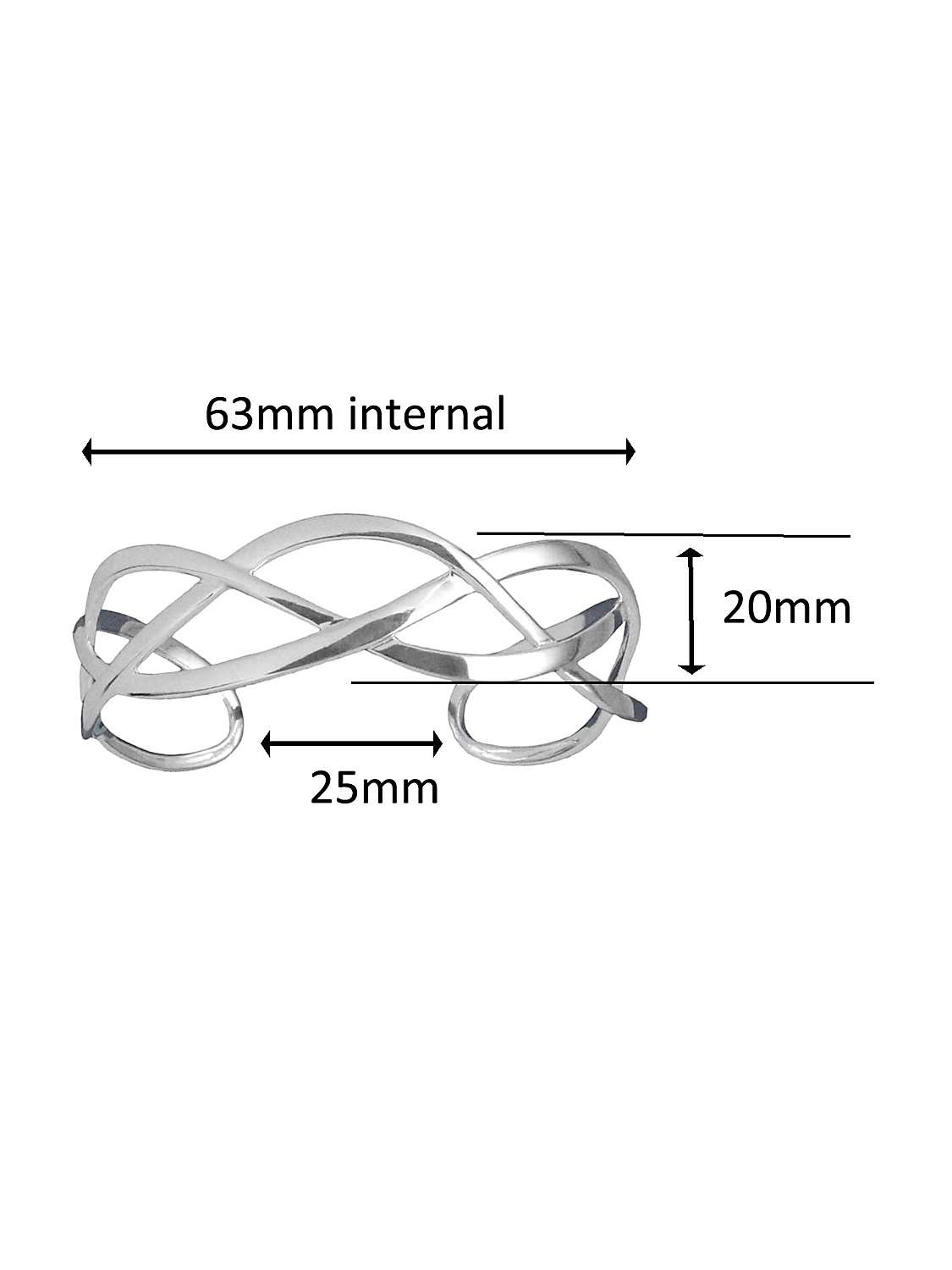 Buy Nina B Sterling Silver Cuff Bangle, Silver Online at johnlewis.com