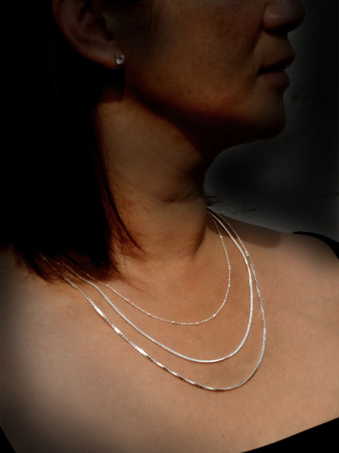 Buy Nina B Silver Chain Beaded Necklace, Silver Online at johnlewis.com