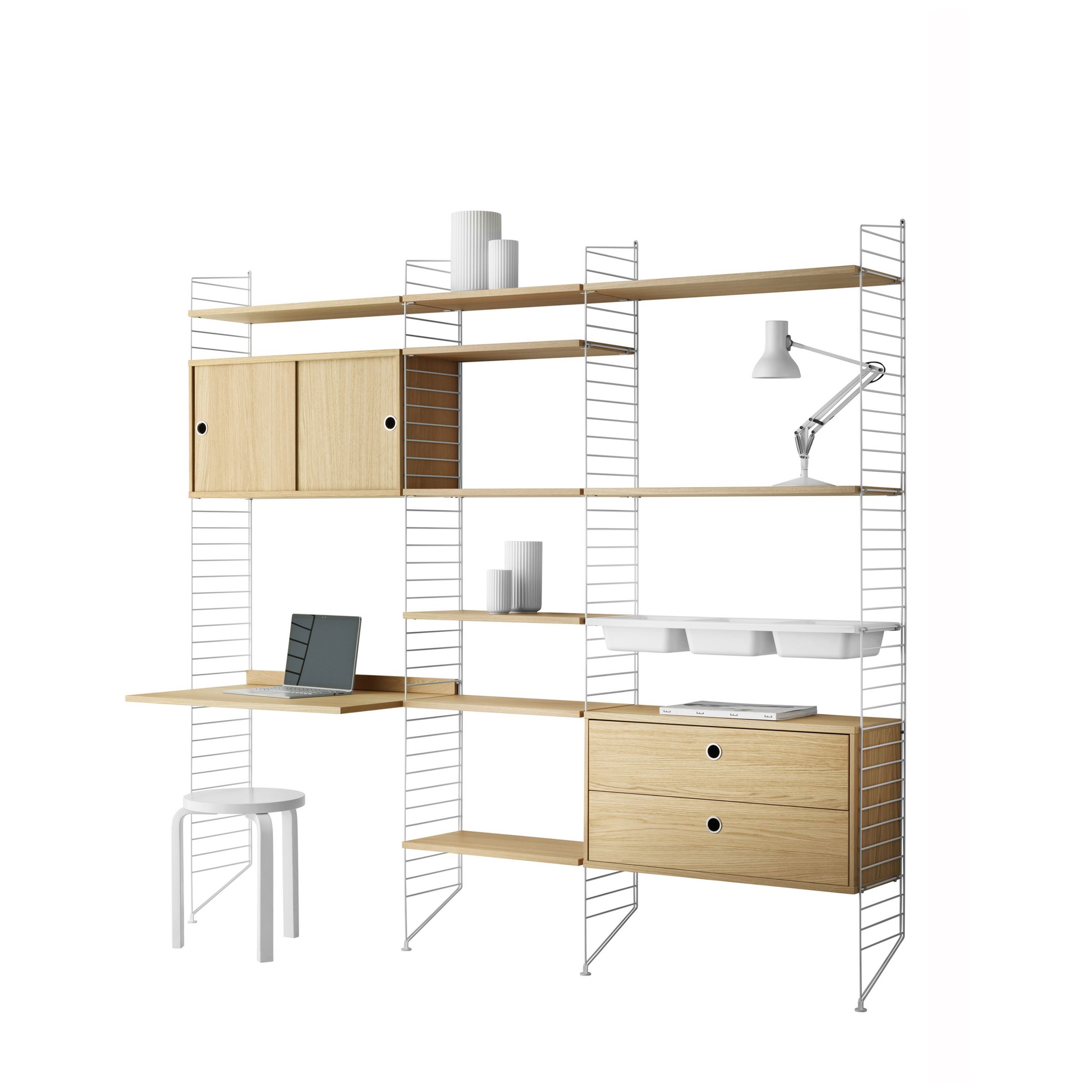 String Shelving Unit With Drawers Cabinet Work Desk Bowl