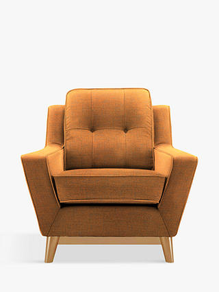 G Plan Vintage The Fifty Three Armchair, Light Leg, Flurry Tangerine